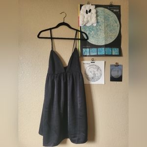 Silky Black Baby Doll Dress